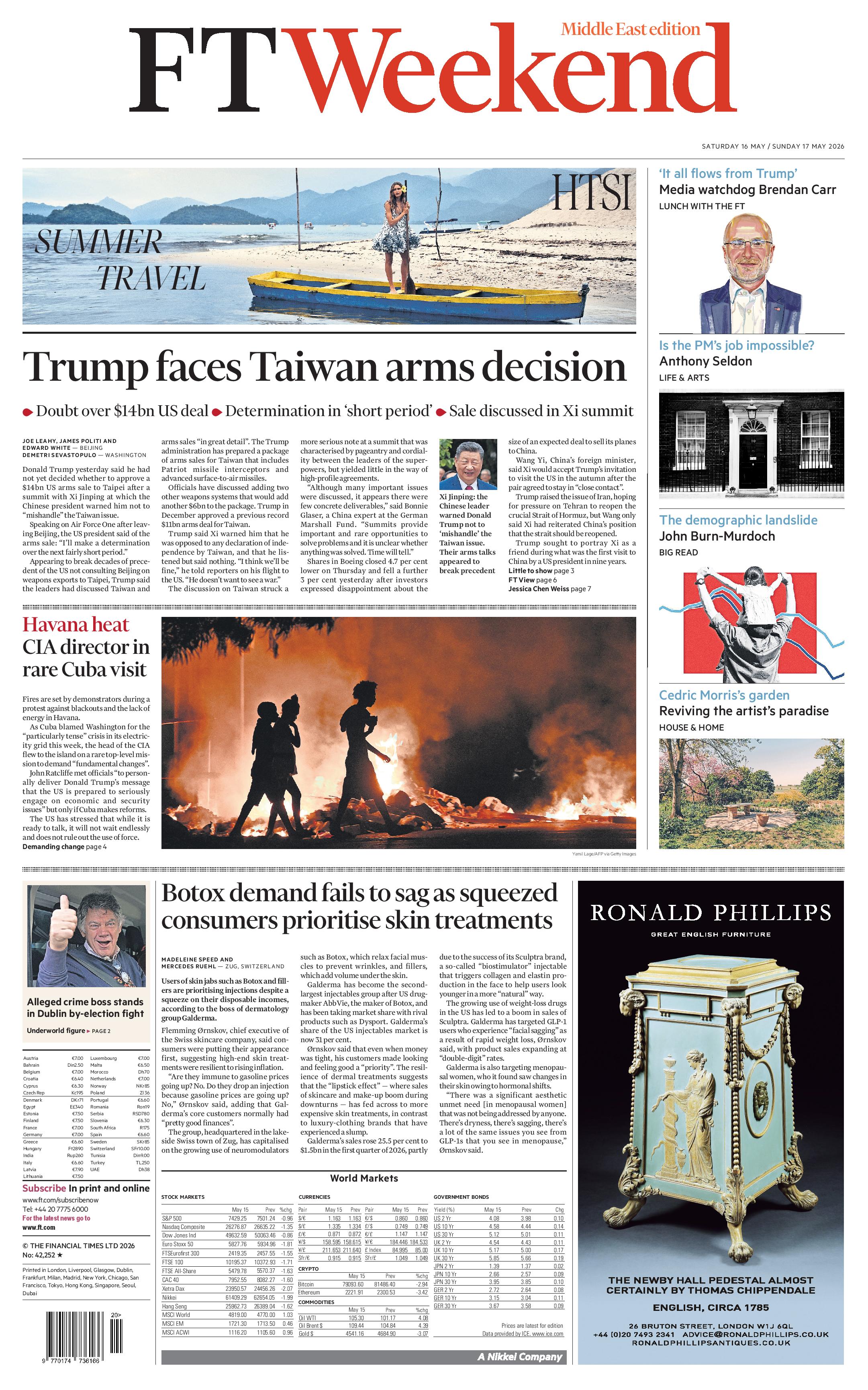 <p>FT Weekend</p>
 cover